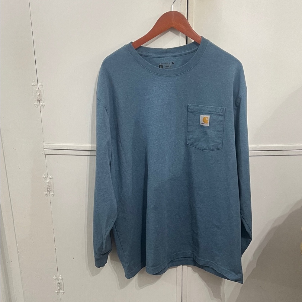 Carhartt Long Sleeve Pocket Tee in Slate Blue